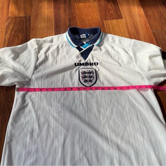 England Team Jersey Home football Soccer shirt 1995 - 1996 Umbro Men Size XL - Picture 9 of 13